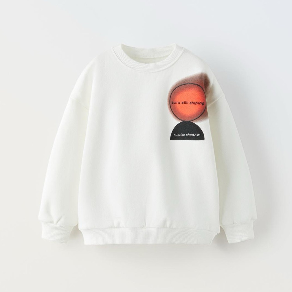 ZARA RAISED TEXT SWEATSHIRT